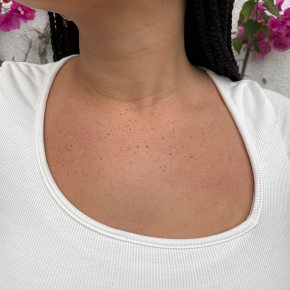 Asymmetrical Premium Micro Ribbed Modal Square Neck Long Sleeve Bodysuit NWT - Picture 9 of 13